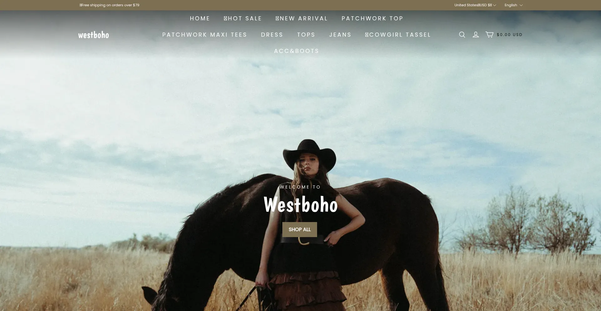 Website screenshot of Westboho.com