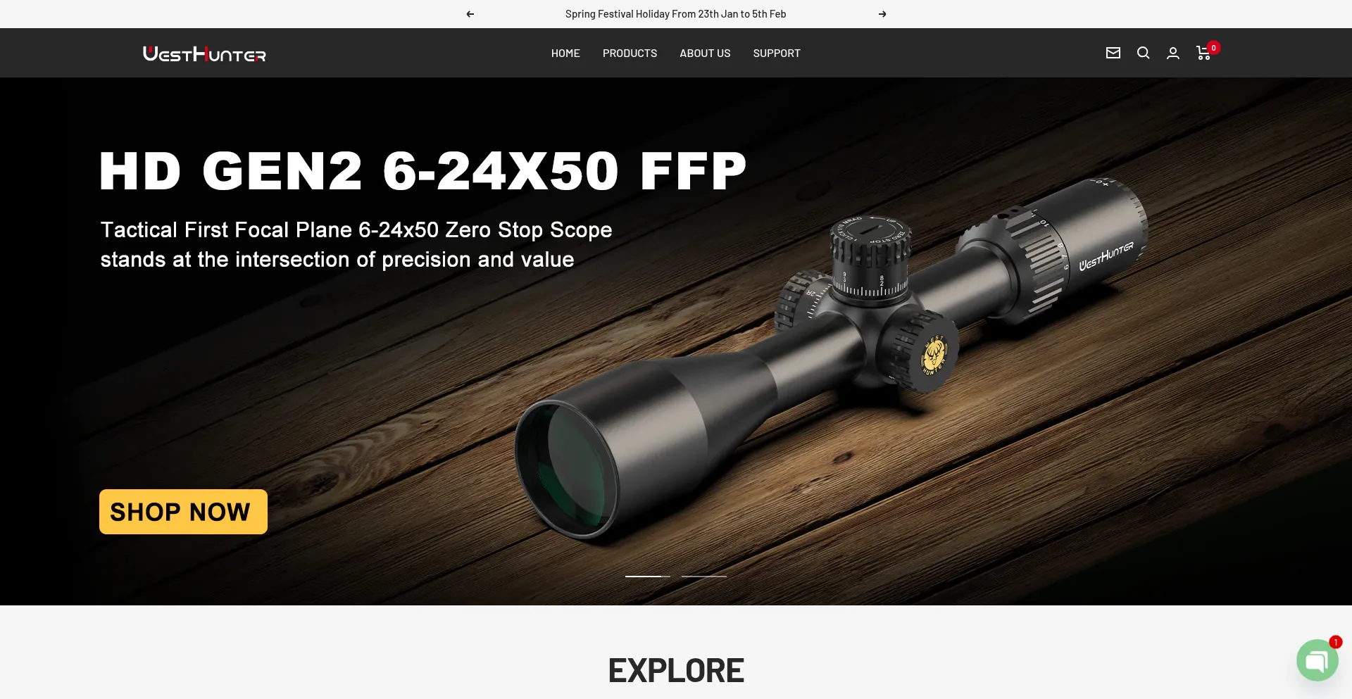 Website screenshot of Westhunter.net