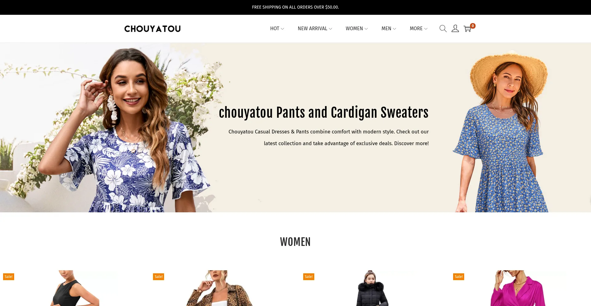 Website screenshot of Wewclothing.com