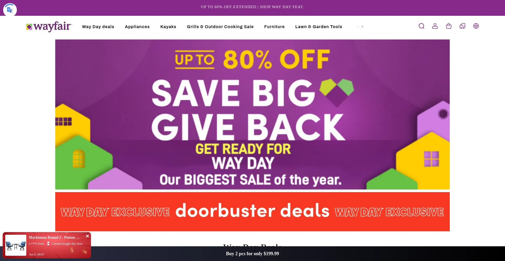 Website screenshot of Wfdaydiscount.com