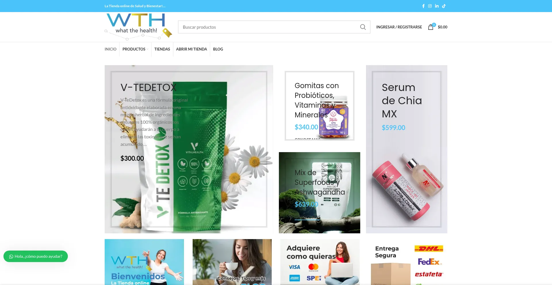 Website screenshot of Whatthe-health.com