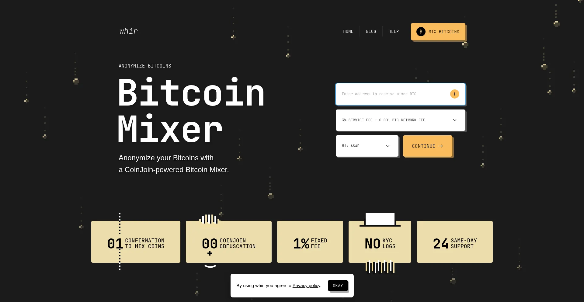 Website screenshot of Whir.at