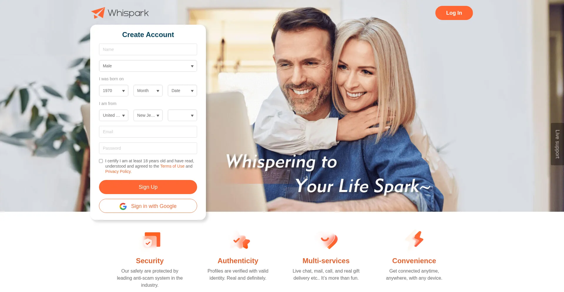 Whispark.com Screenshot