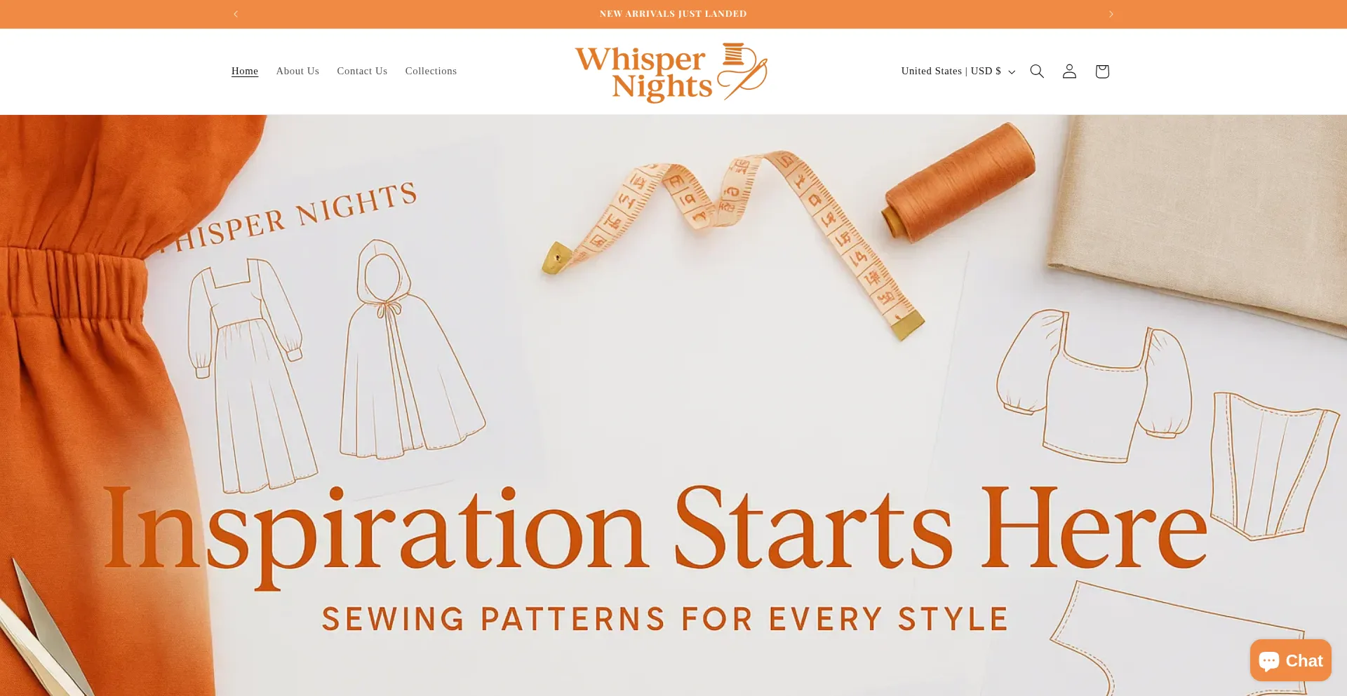 Website screenshot of Whispernights.com