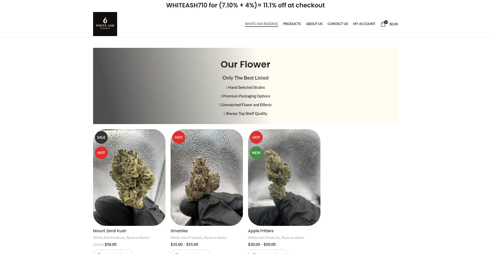 Website screenshot of Whiteashreserve.com