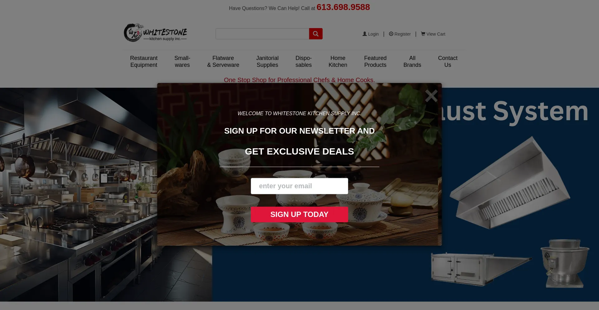 Website screenshot of Whitestonekitchensupply.com