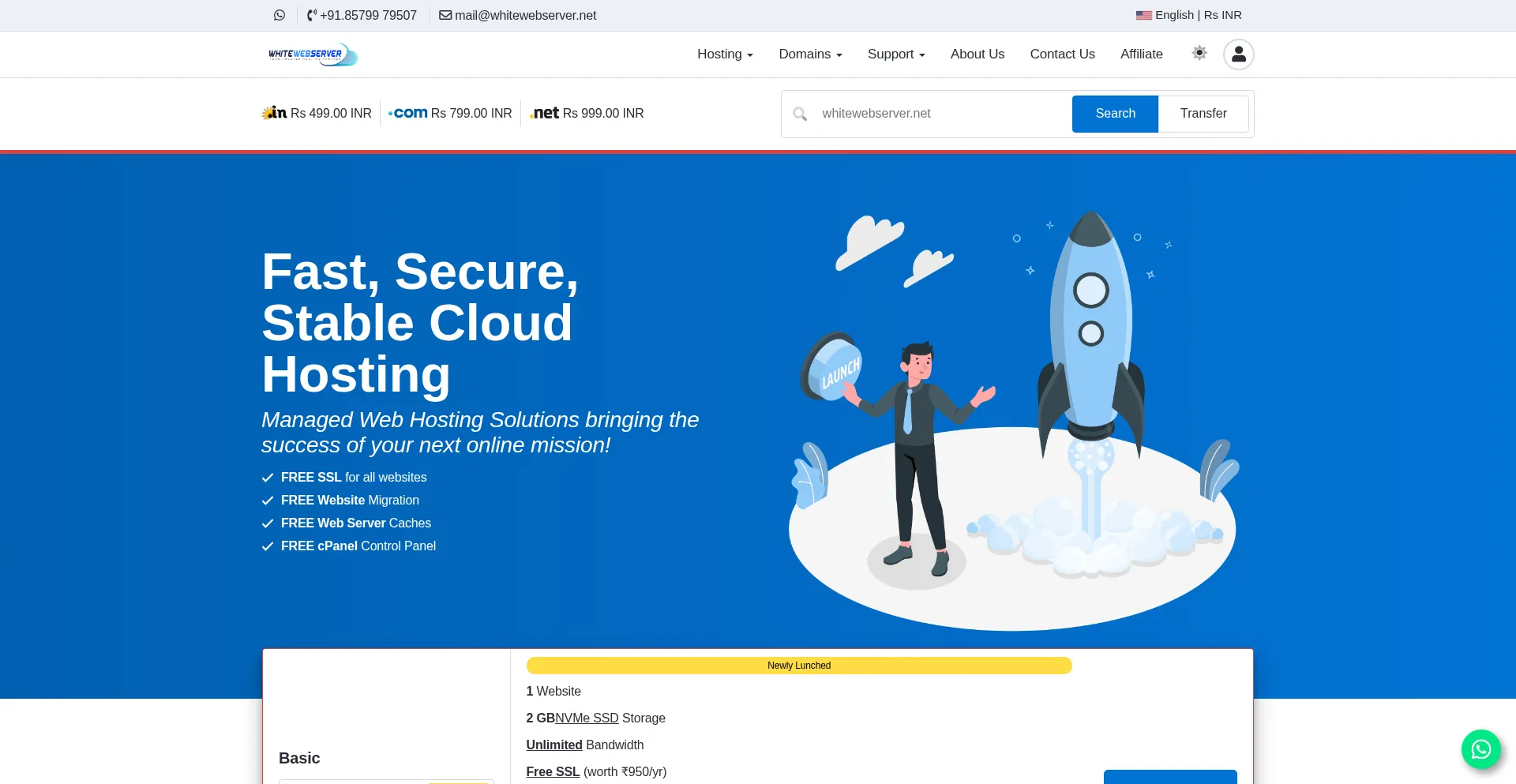 Website screenshot of Whitewebserver.net