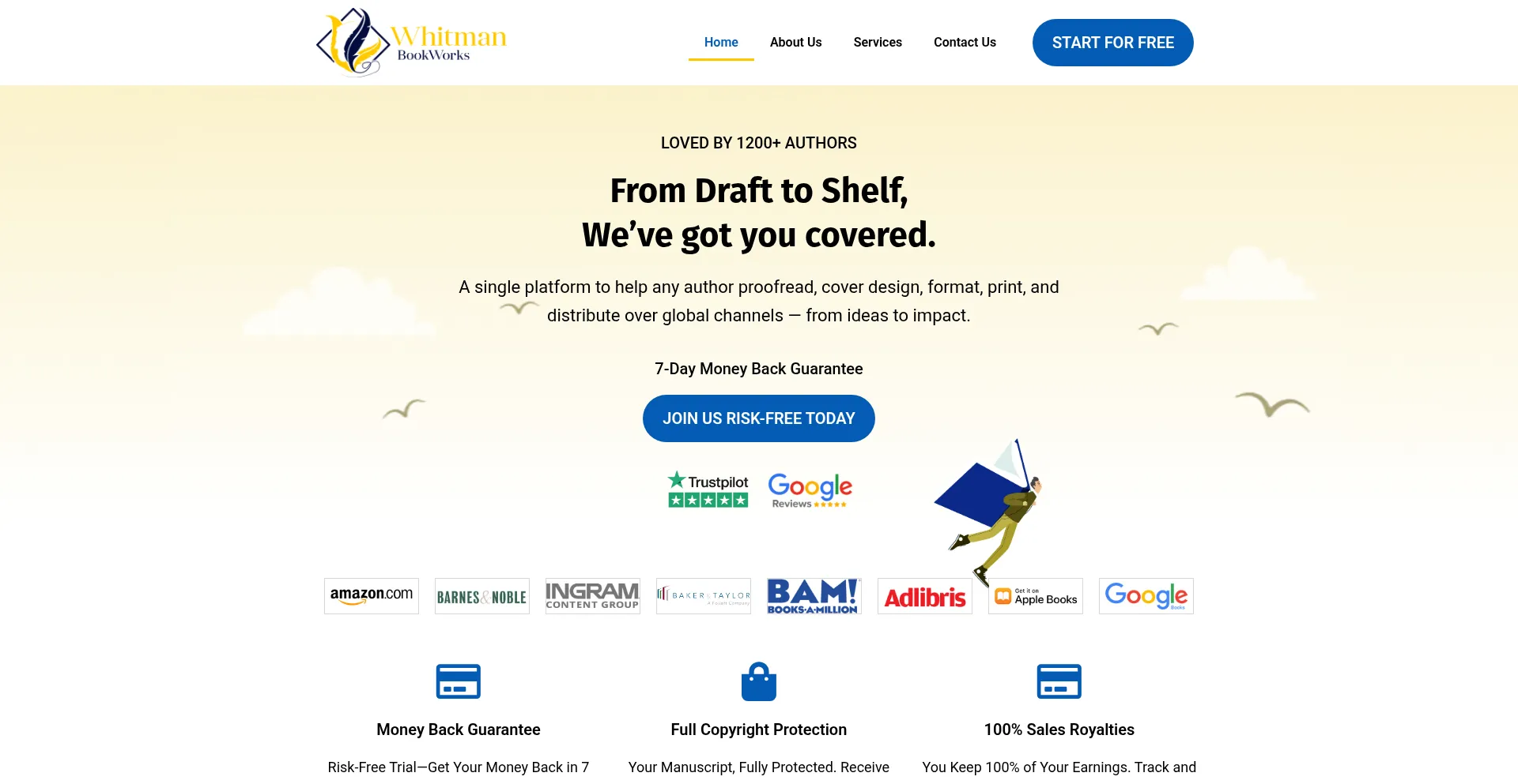 Website screenshot of Whitmanbookworks.com