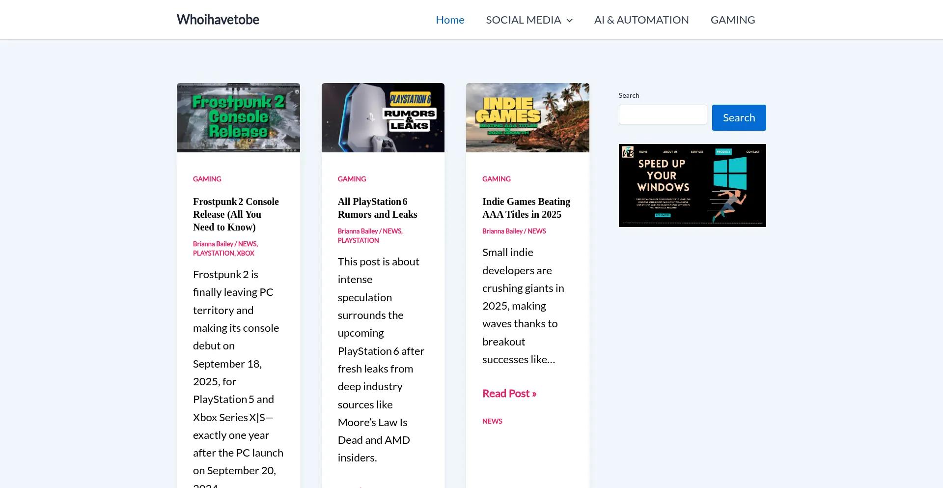 Website screenshot of Whoihavetobe.com