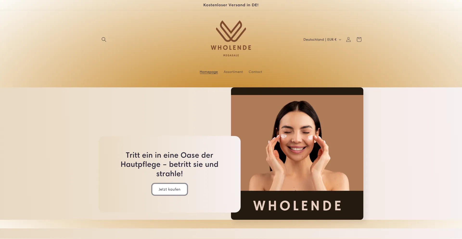 Website screenshot of Wholende.de