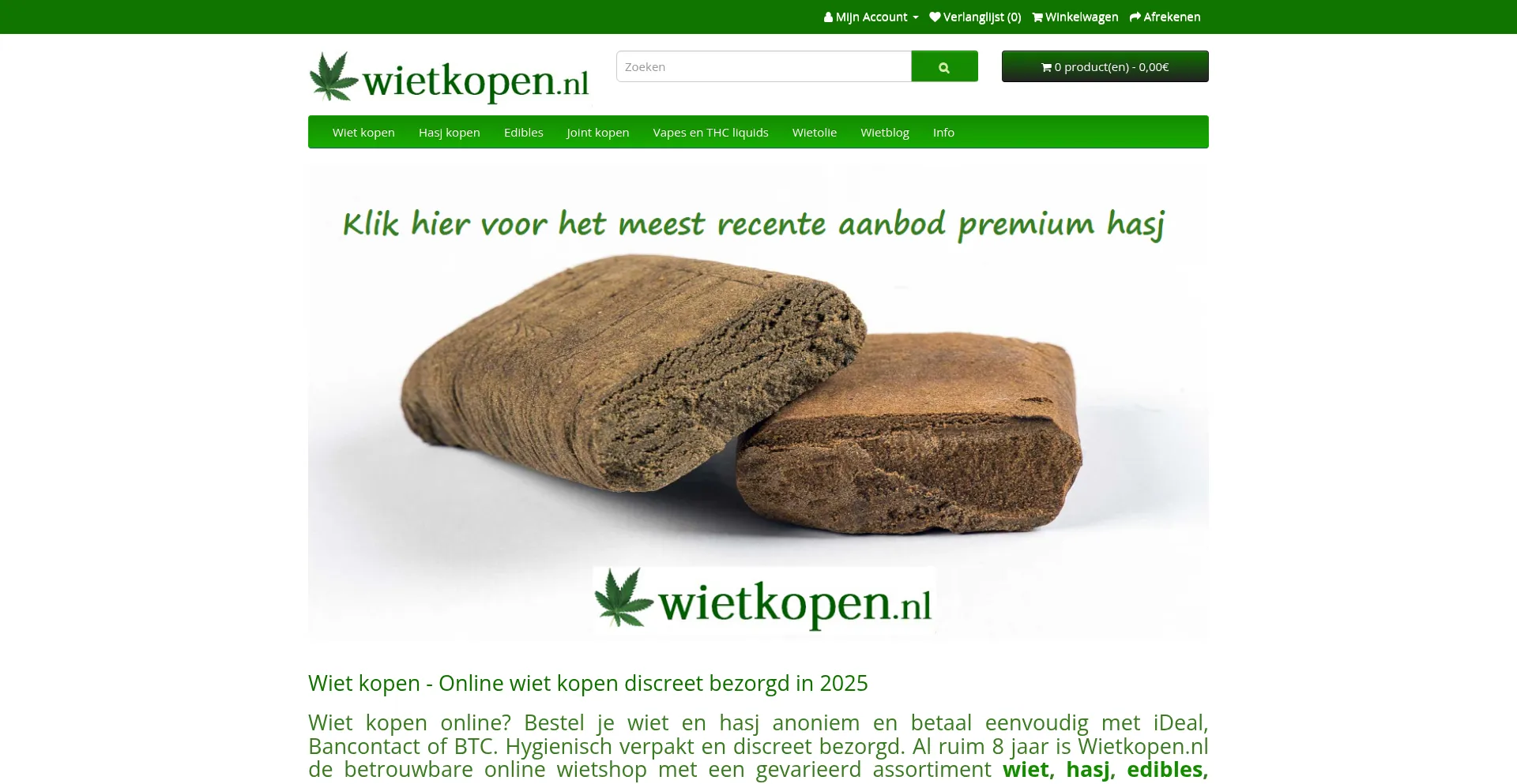 Website screenshot of Wietkopen.nl