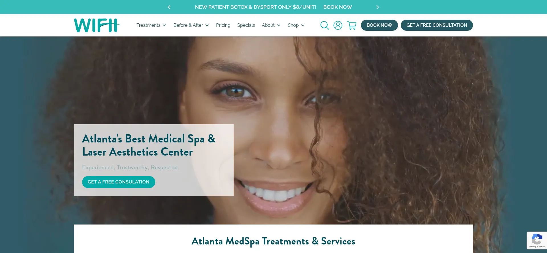 Website screenshot of Wifh.com