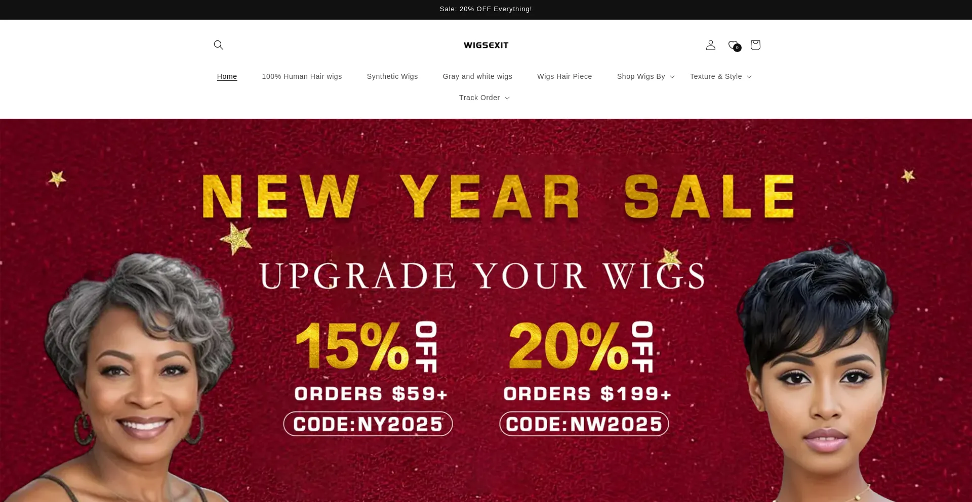 Website screenshot of Wigsexit.com