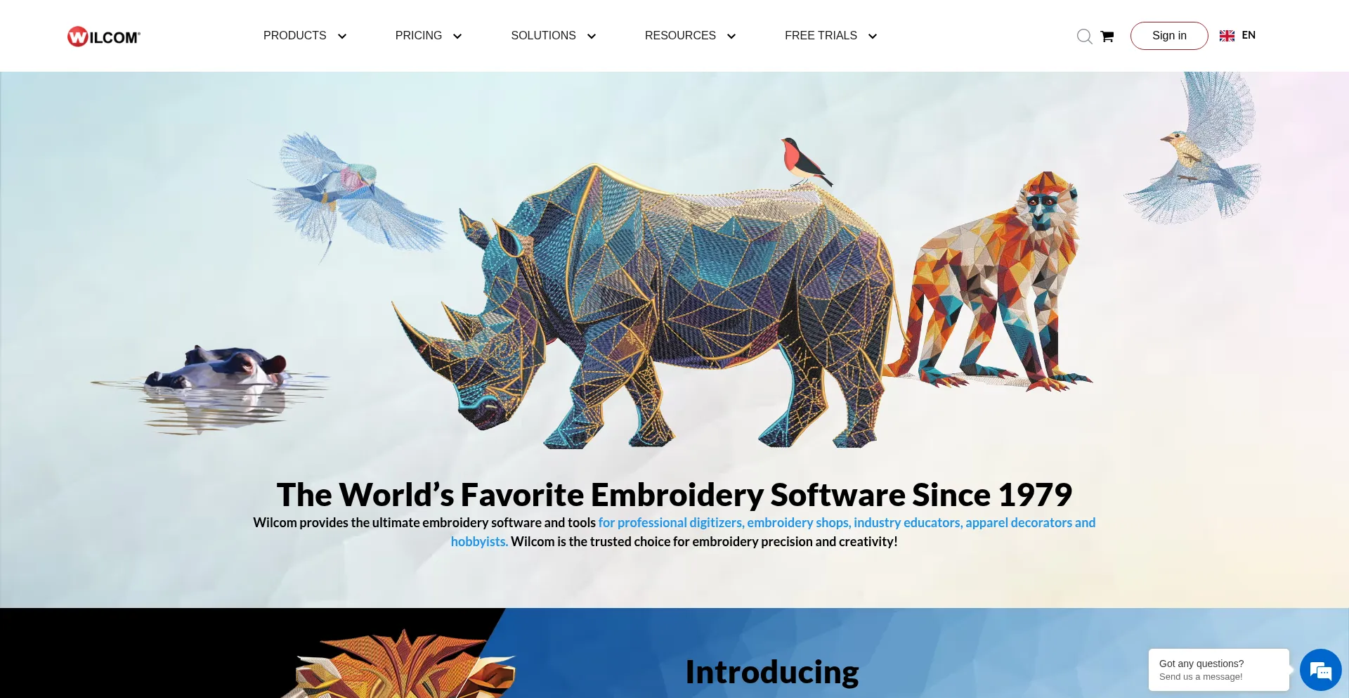 Website screenshot of Wilcom.com