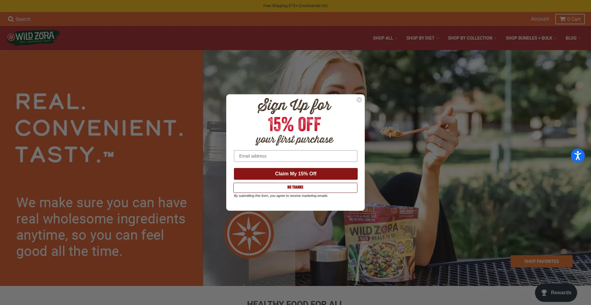 Website screenshot of Wildzora.com