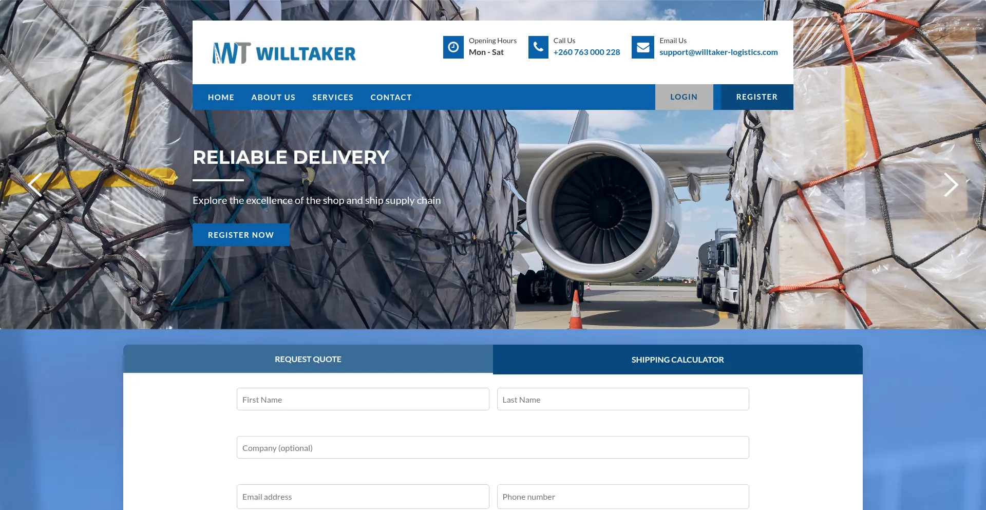 Willtaker-logistics.com Screenshot