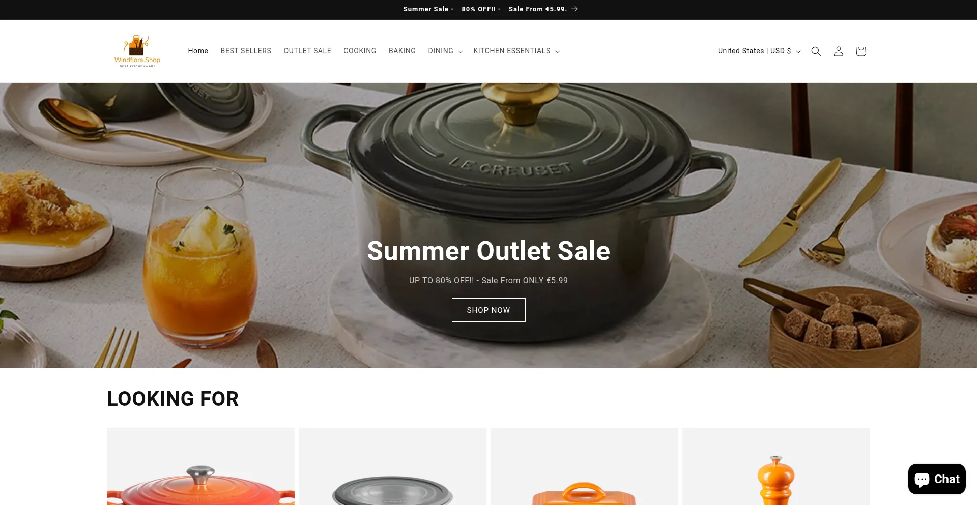 Website screenshot of Windflora.shop