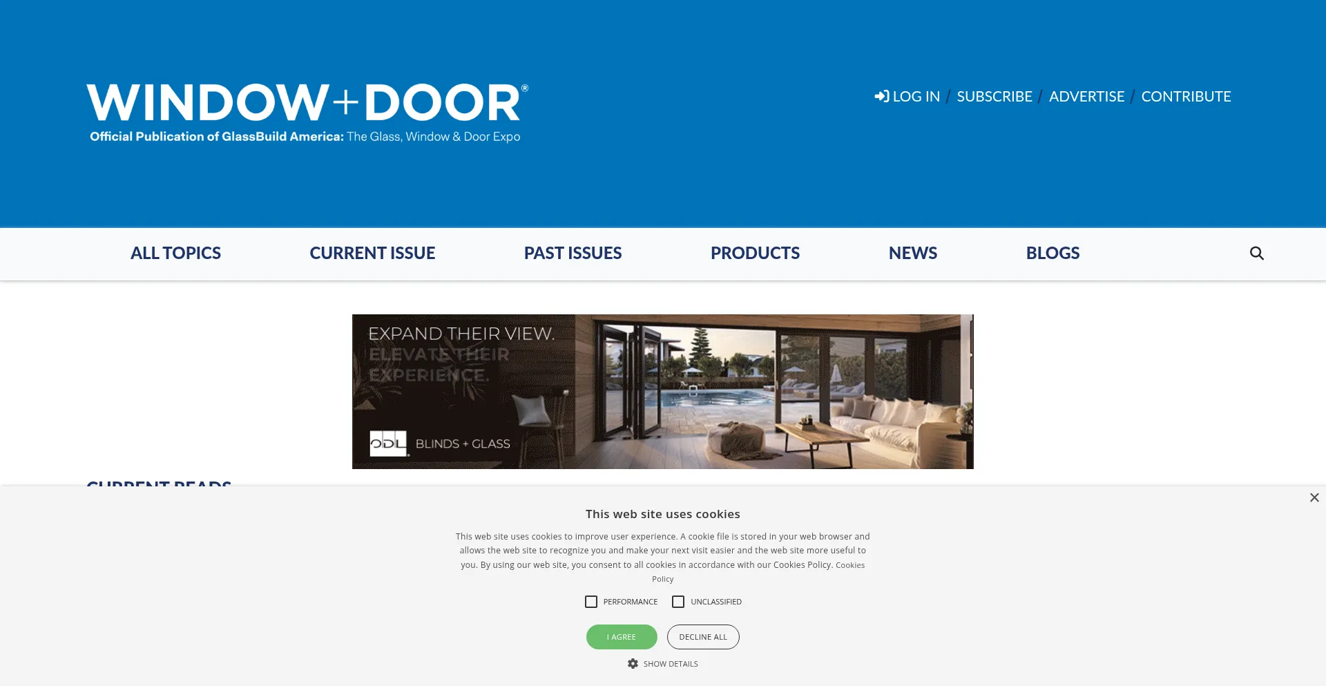 Website screenshot of Windowanddoor.com