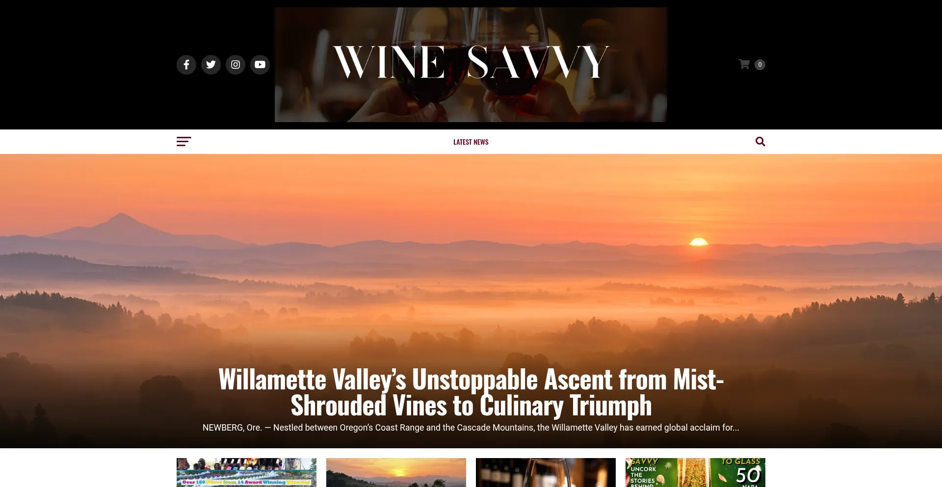 Website screenshot of Winesavvymagazine.com