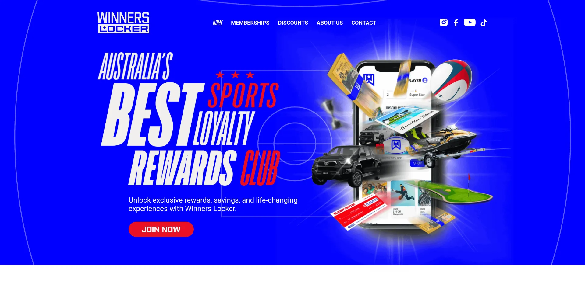 Website screenshot of Winnerslocker.com.au