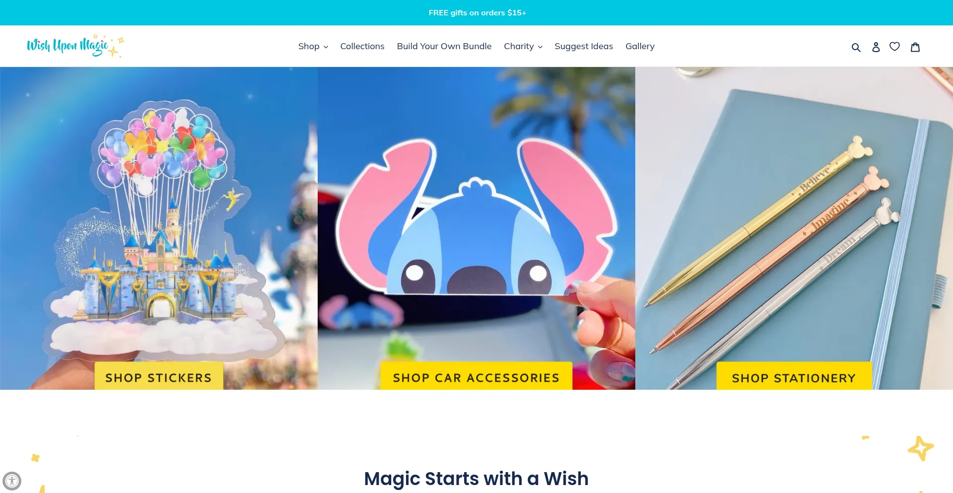 Website screenshot of Wishuponmagic.com
