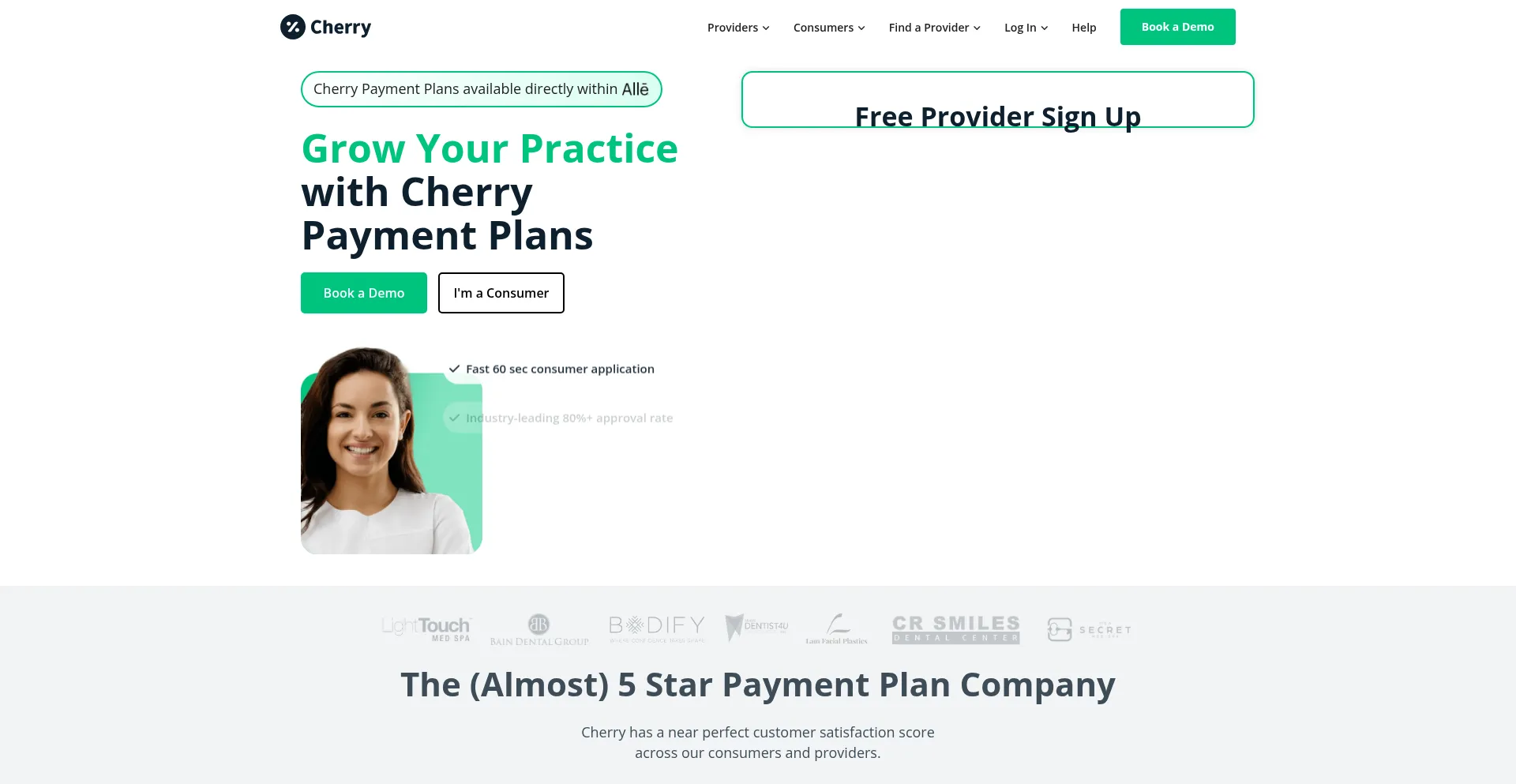 Website screenshot of Withcherry.com