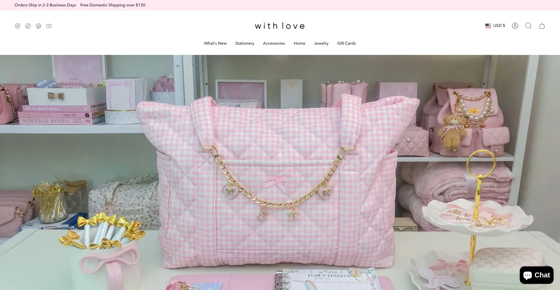 Website screenshot of Withlove-shop.com