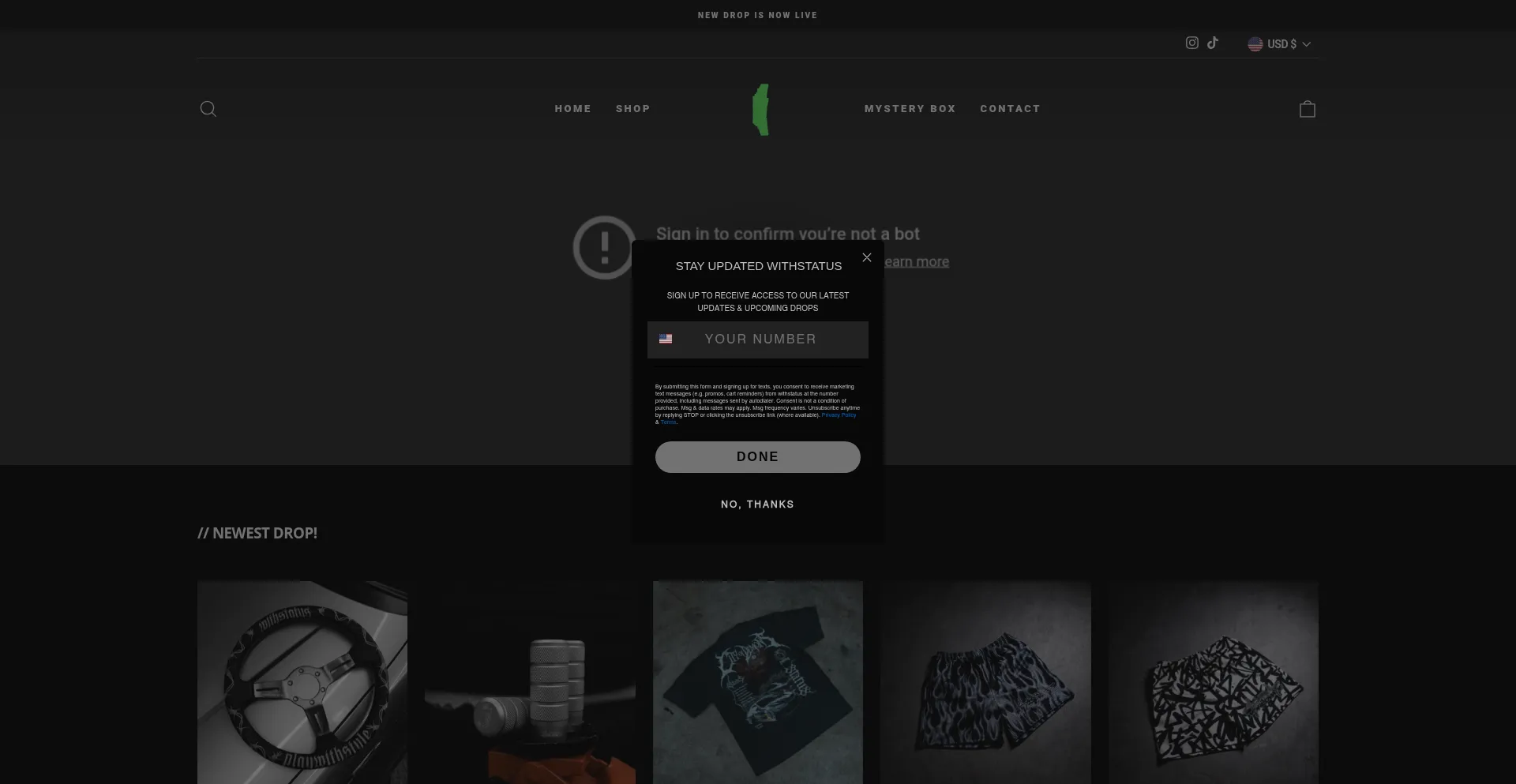 Website screenshot of Withstatus.us