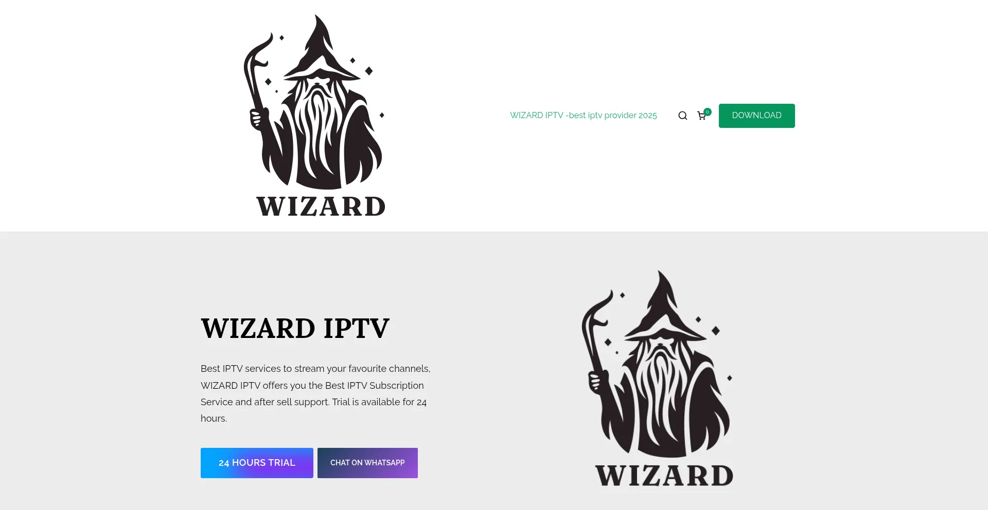 Website screenshot of Wizard-iptv.com