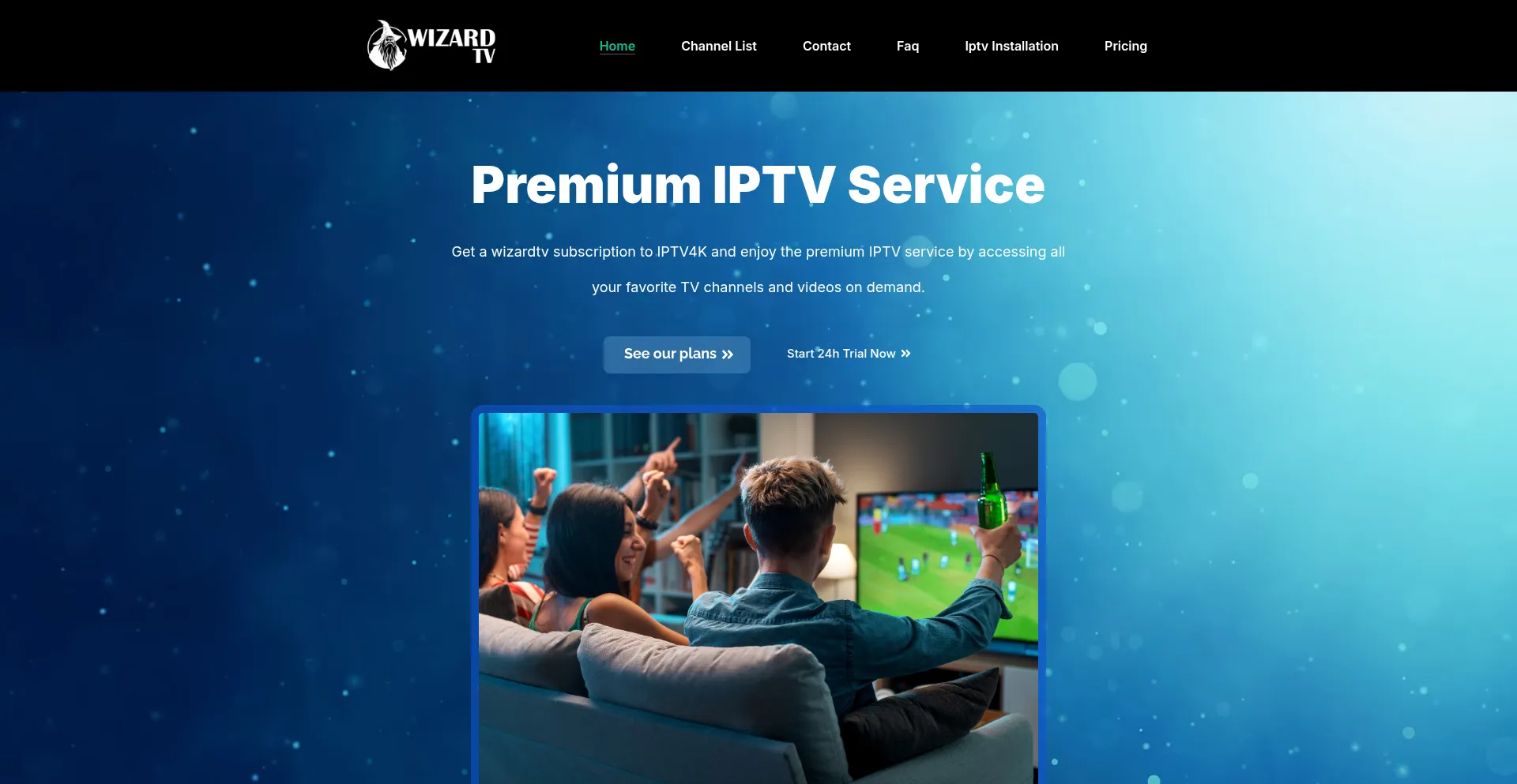 Website screenshot of Wizardtv.org