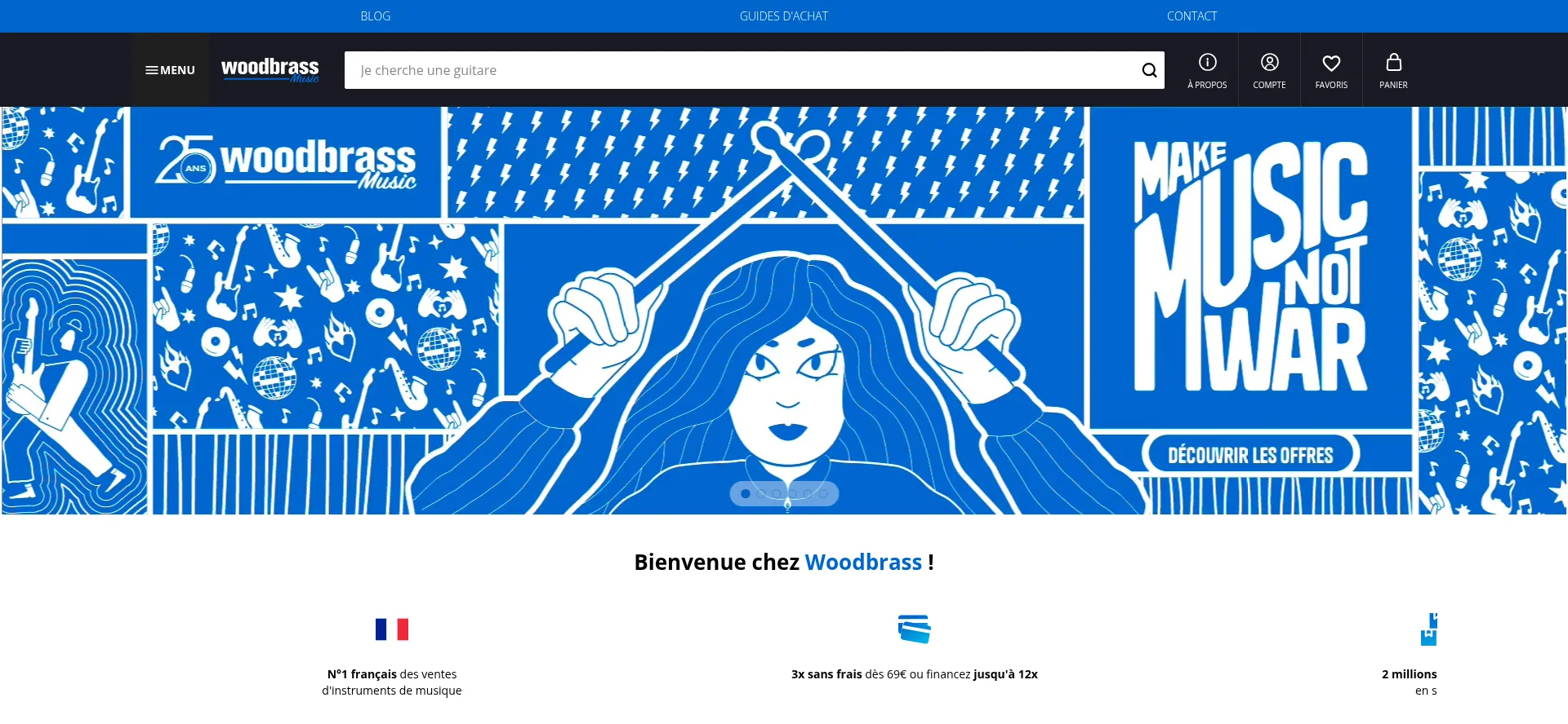 Website screenshot of Woodbrass.com