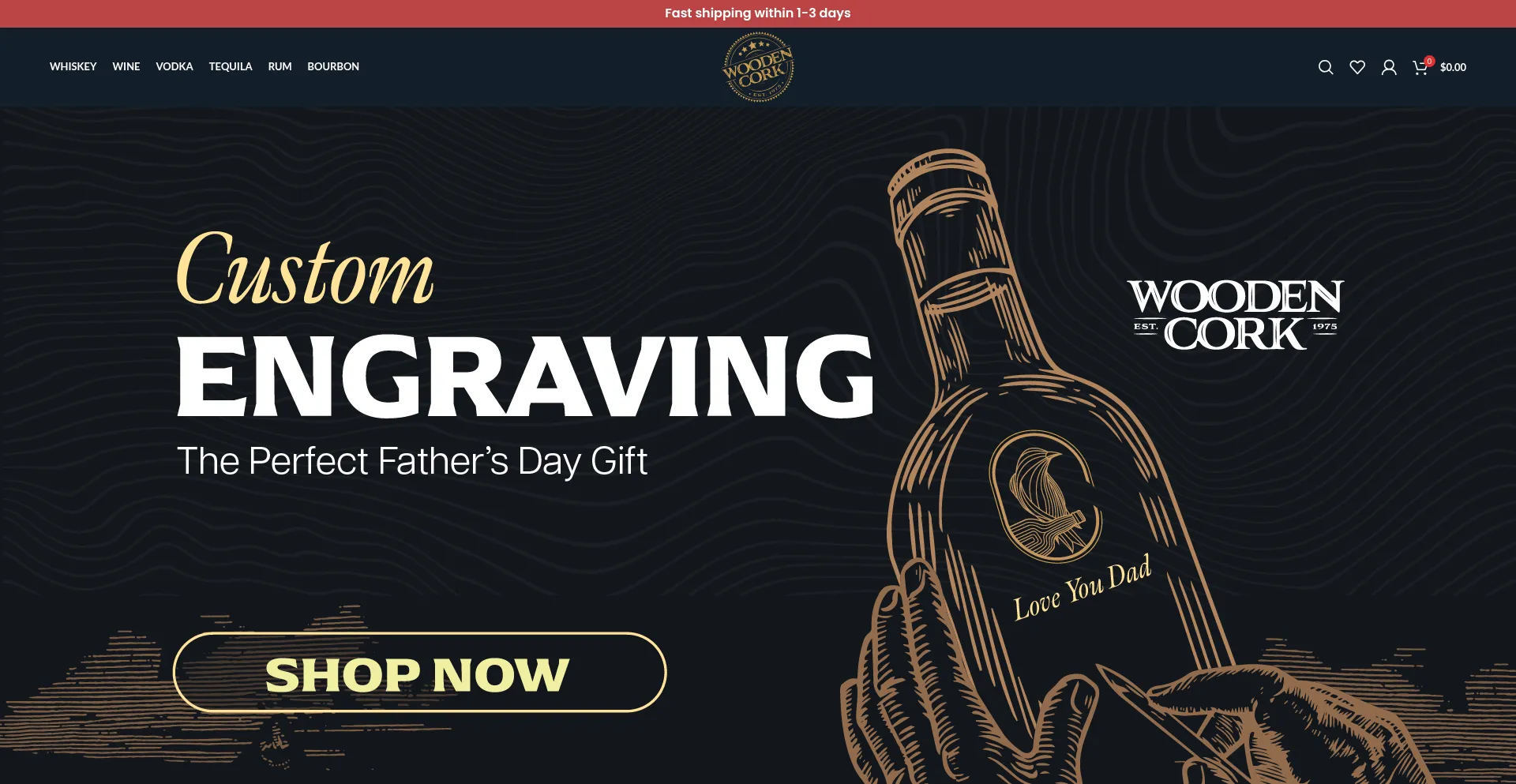 Website screenshot of Woodencorkhub.shop