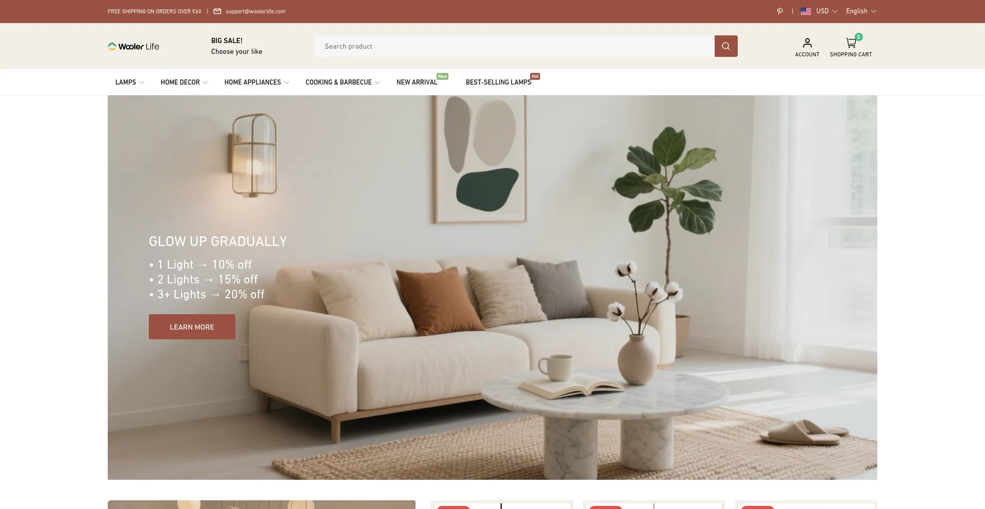 Website screenshot of Woolerlife.com