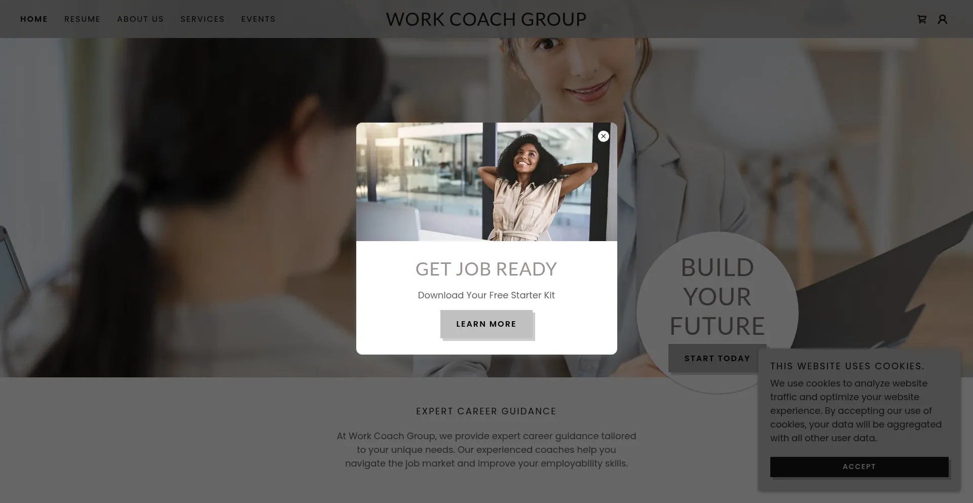 Website screenshot of Workcoachgroup.com