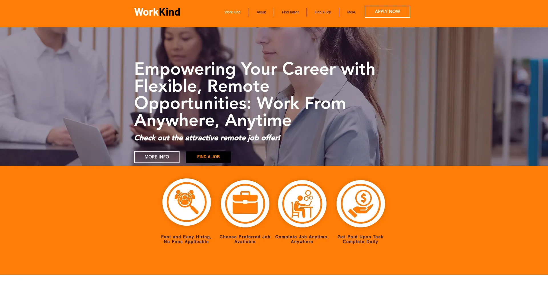 Website screenshot of Workkinduk.com