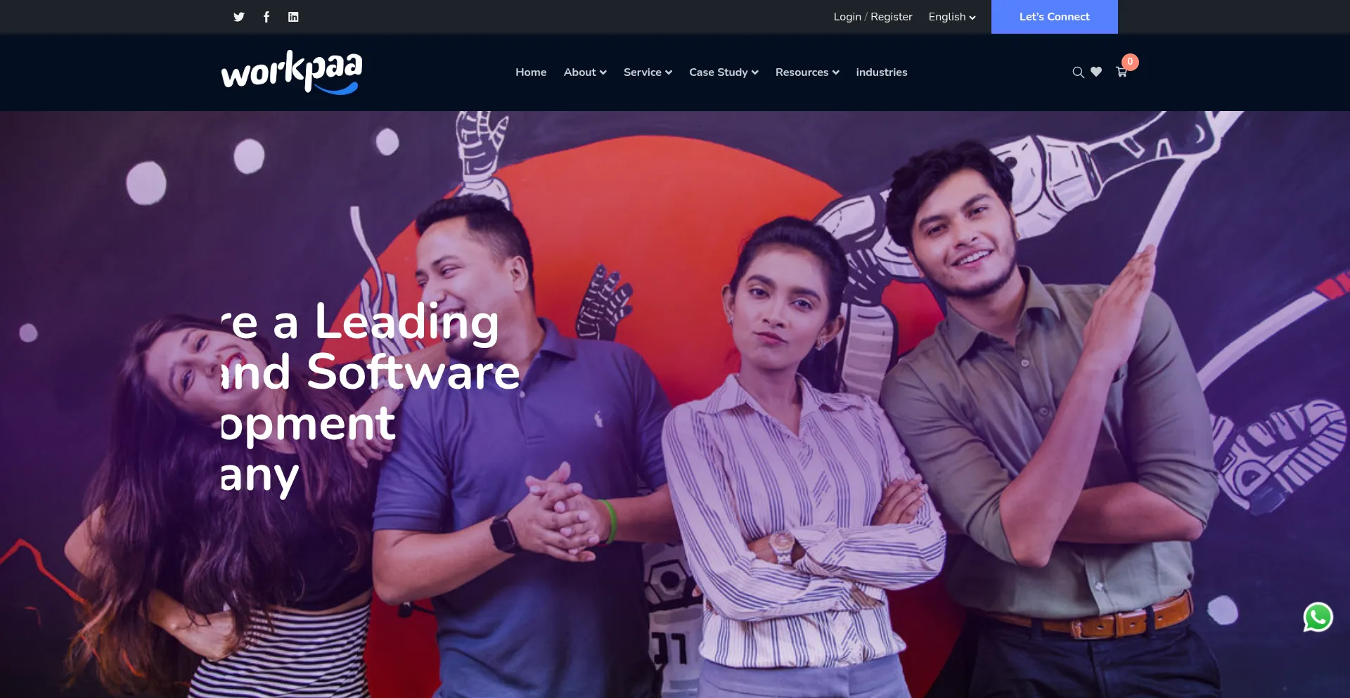 Website screenshot of Workpaa.com