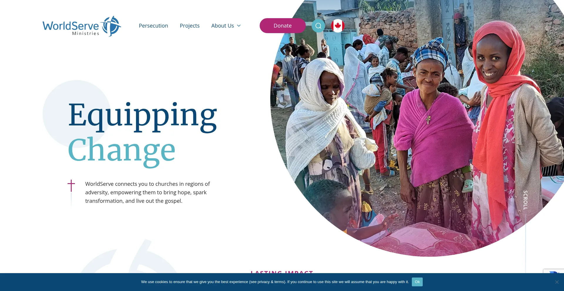 Website screenshot of Worldserve.ws