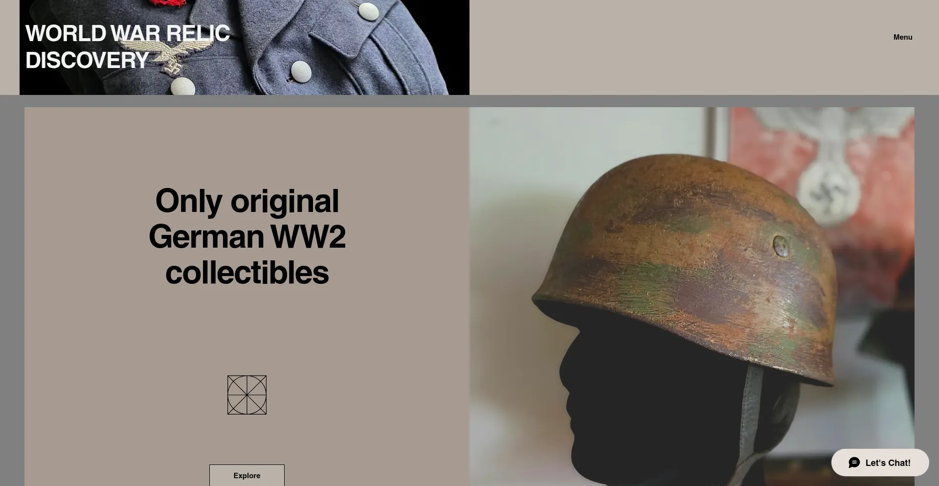 Website screenshot of Worldwarrelicdiscovery.com