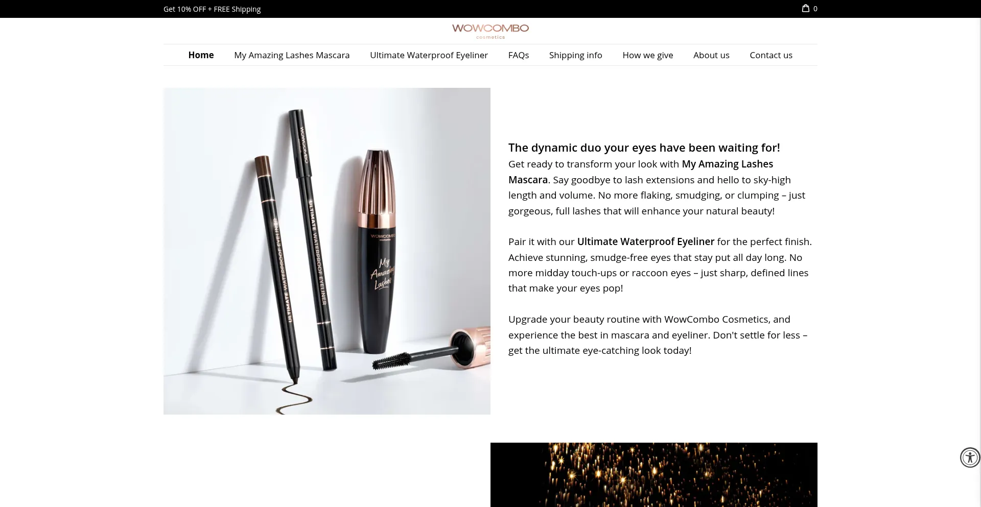 Website screenshot of Wowcombocosmetics.com