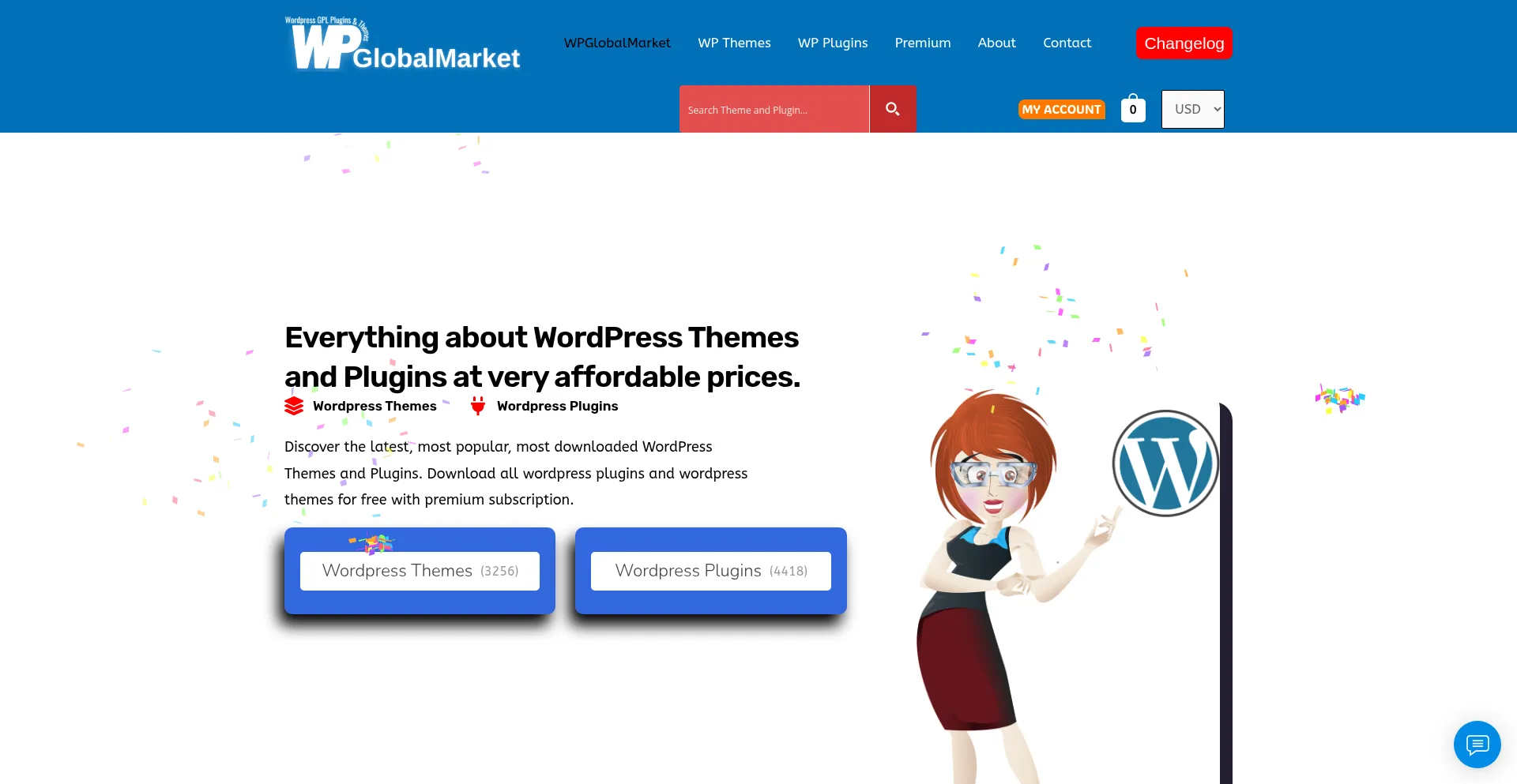 Website screenshot of Wpglobalmarket.com