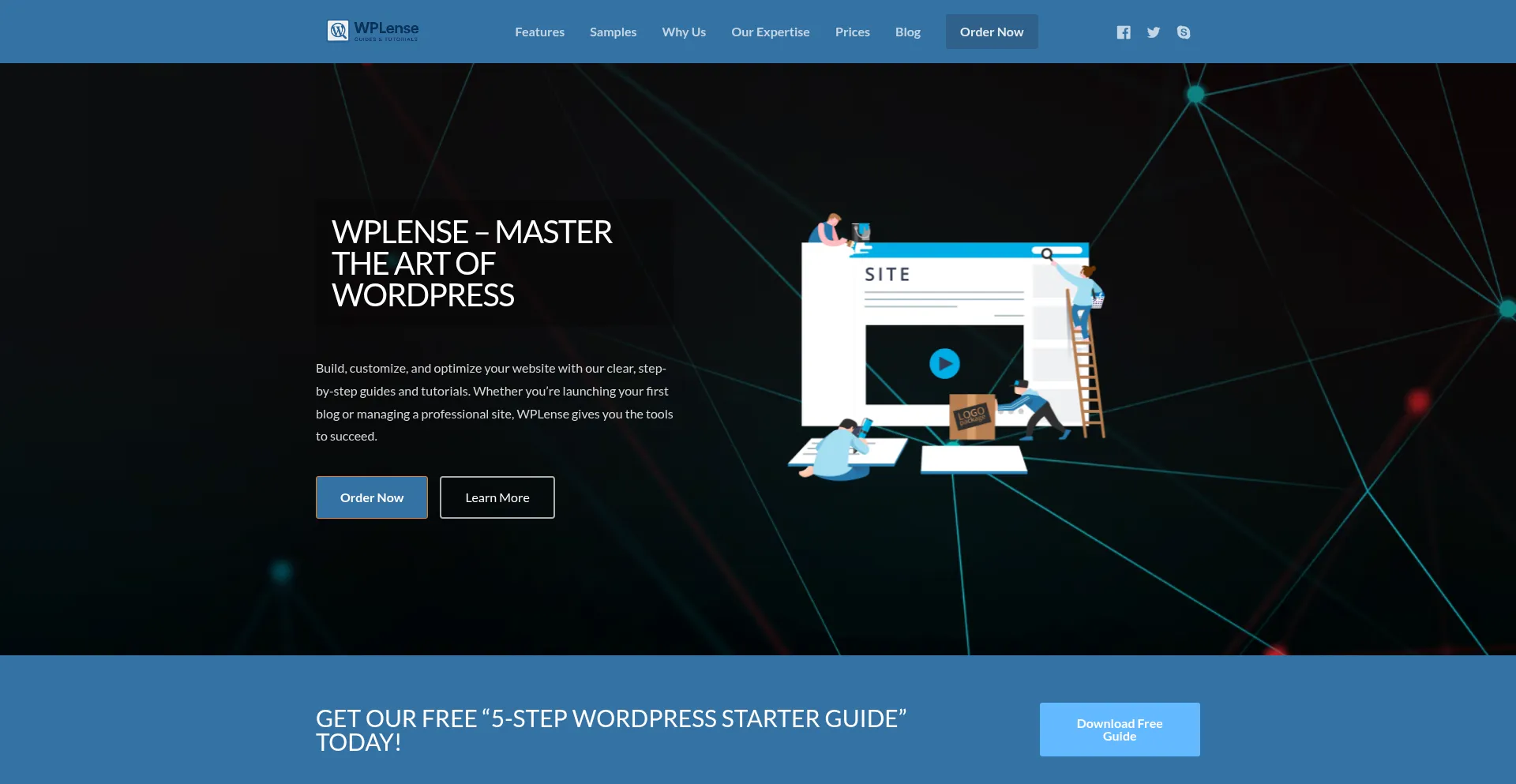 Website screenshot of Wplense.com