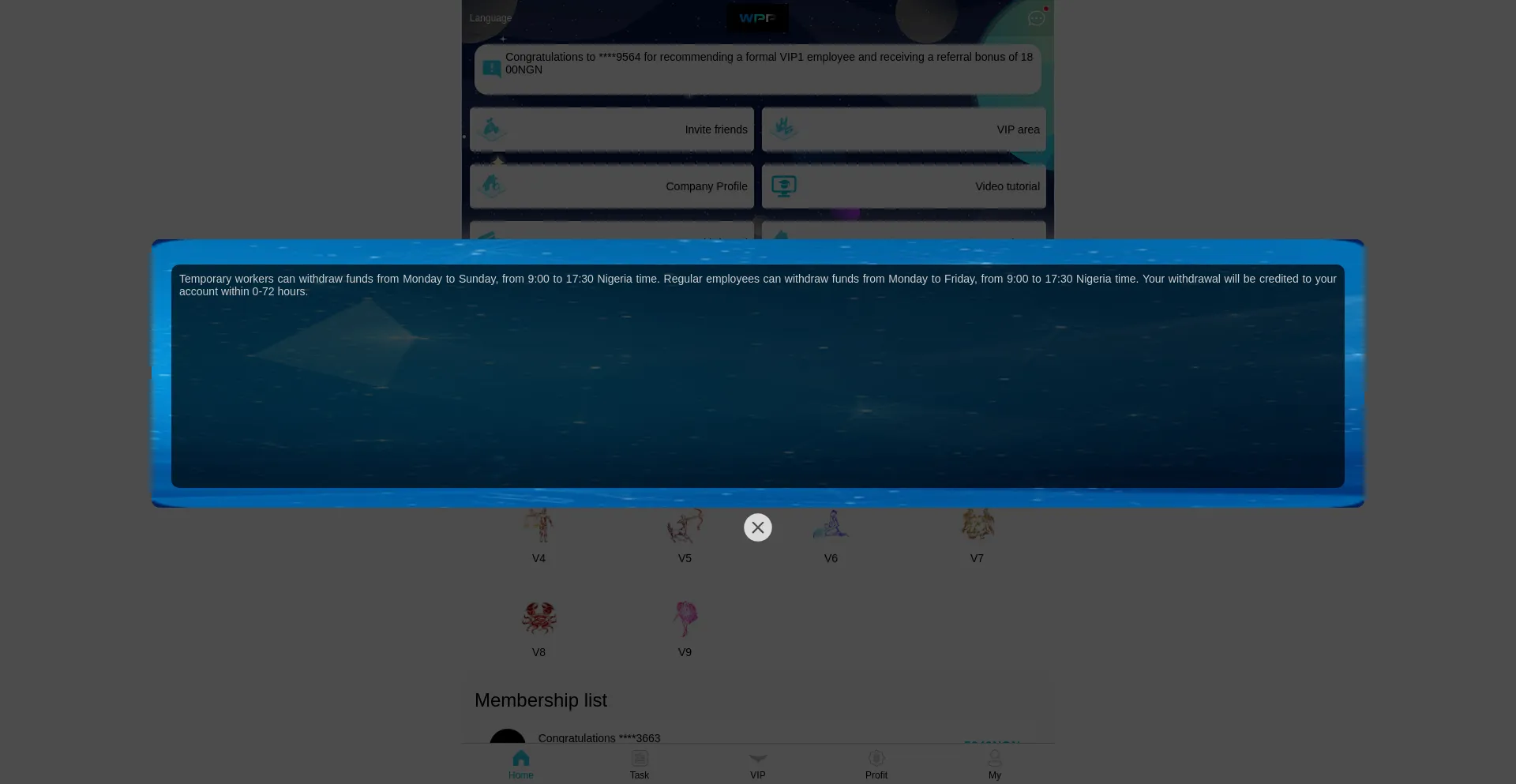 Website screenshot of Wpp777.com