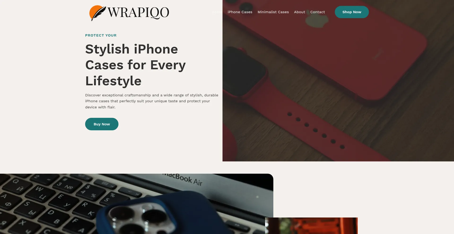 Website screenshot of Wrapiqo.com