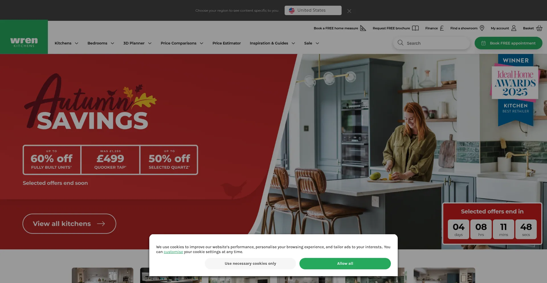 Wrenkitchens.com Screenshot