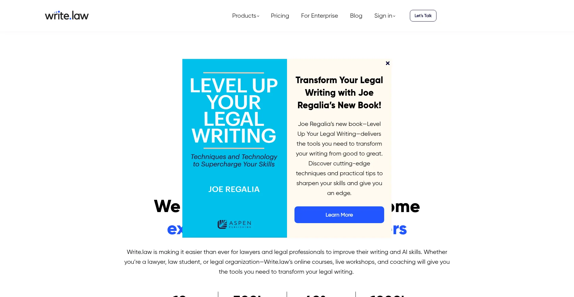 Website screenshot of Write.law