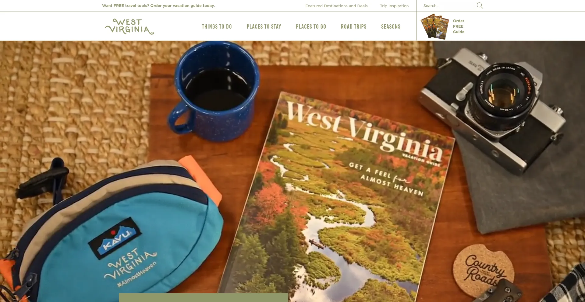 Website screenshot of Wvtourism.com