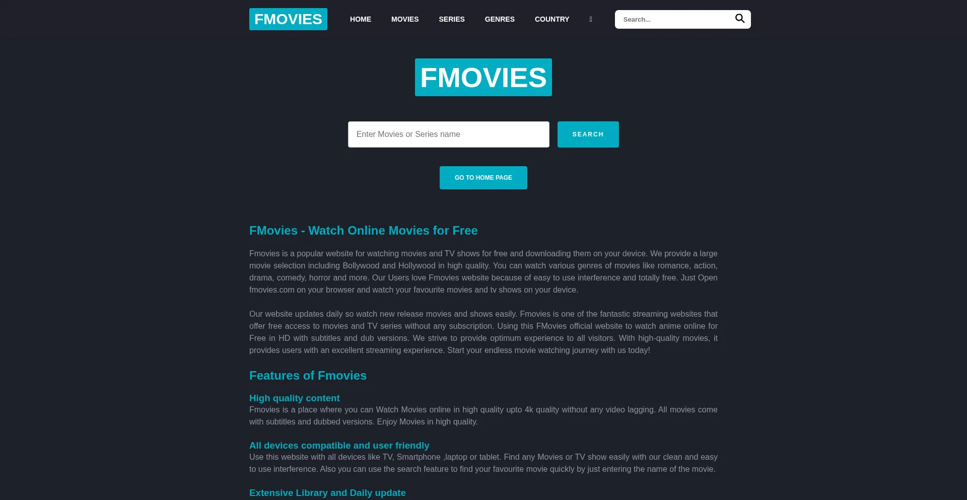 Website screenshot of Wwv-fmovies.com