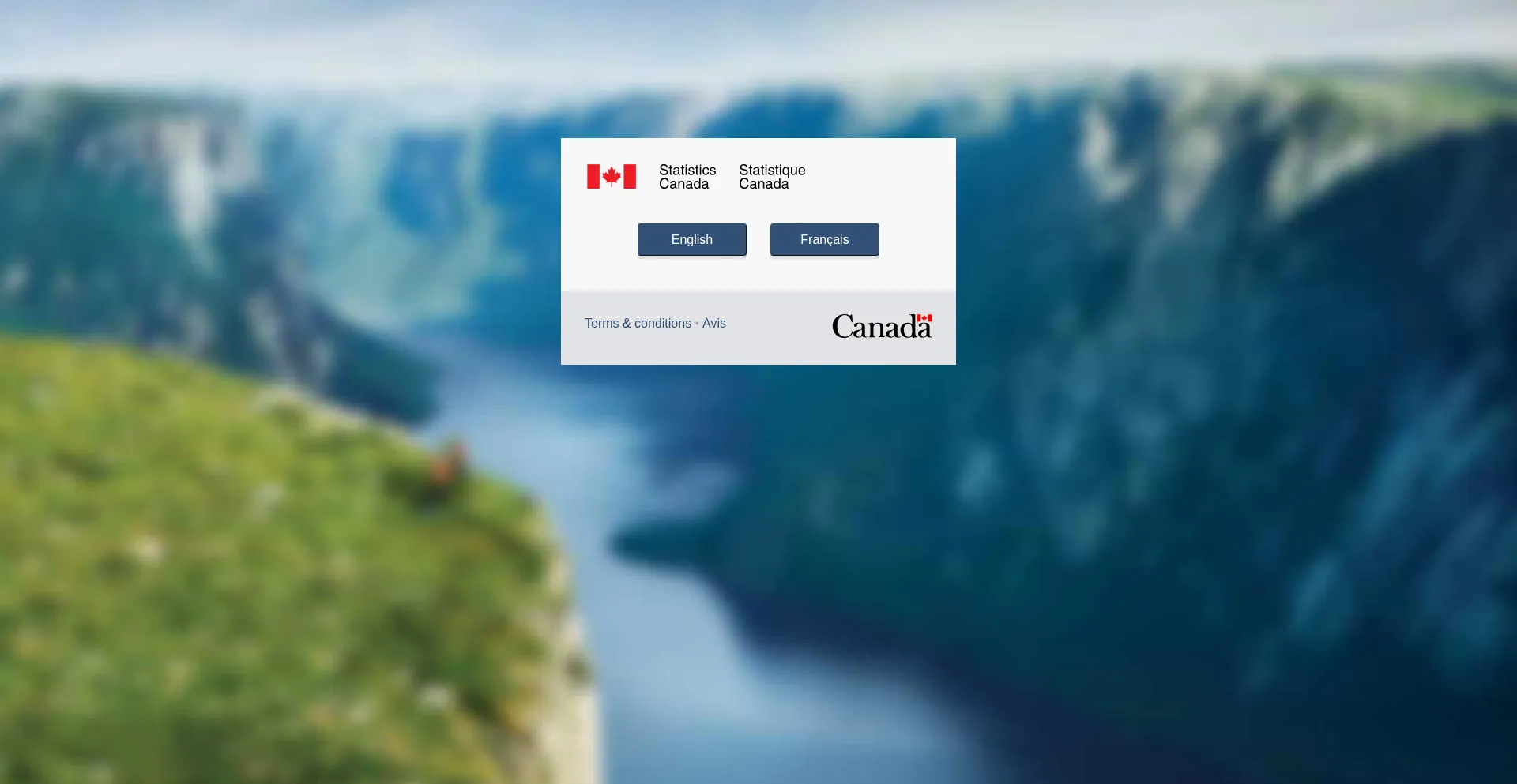 Website screenshot of Www150.statcan.gc.ca
