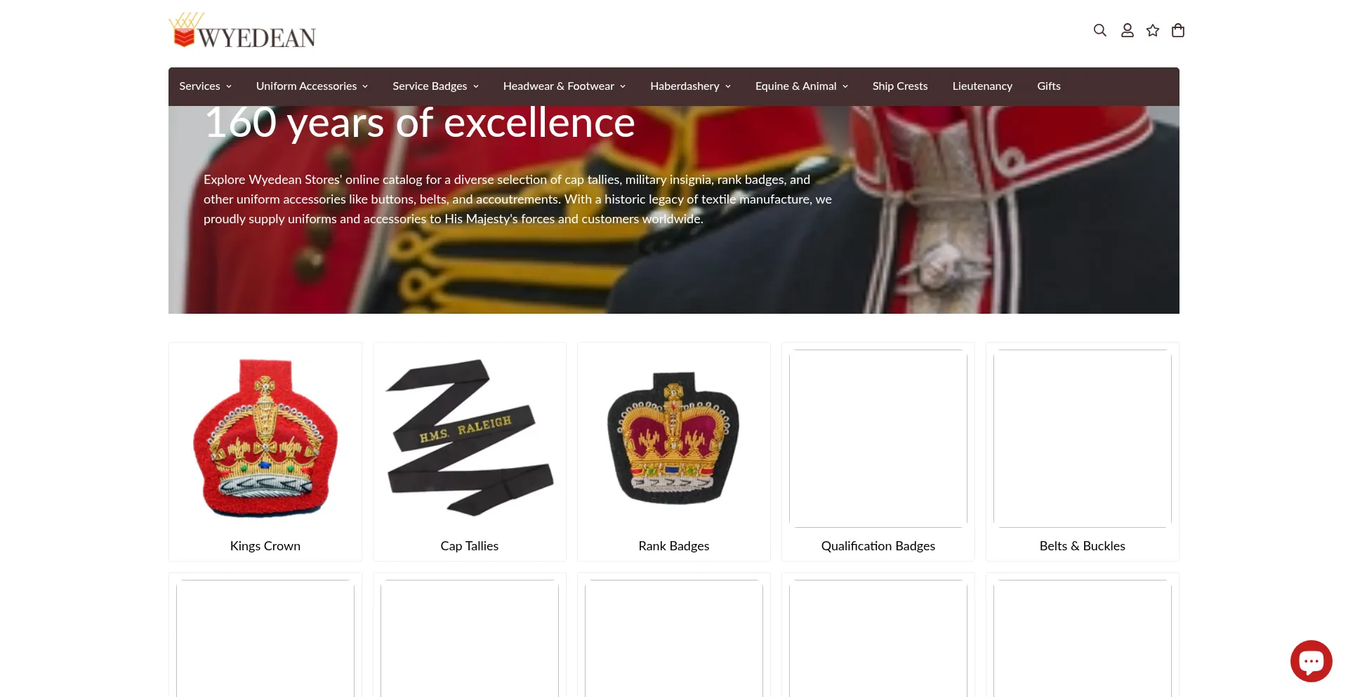 Website screenshot of Wyedeanstores.com