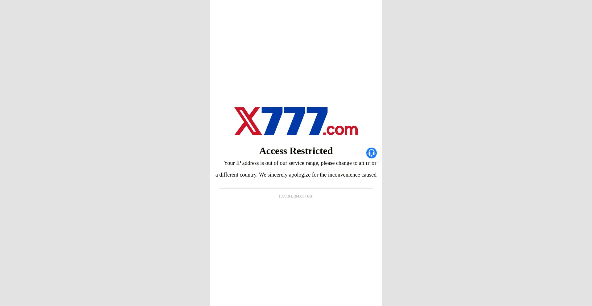 Website screenshot of X777.live